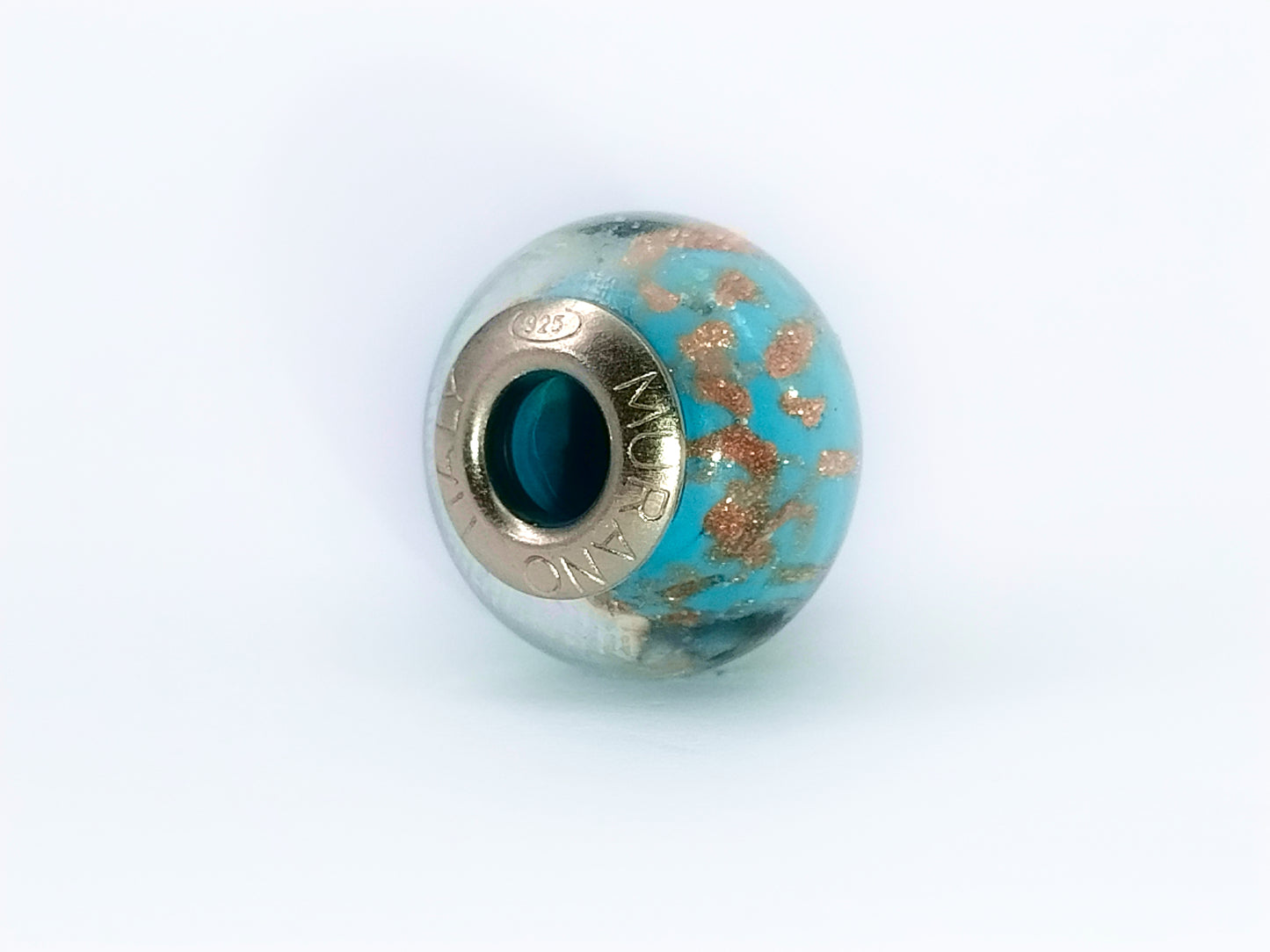 Amuleto Celeste Murano Bedel Hemelsblauw Koper 925 Zilver Lerrosa