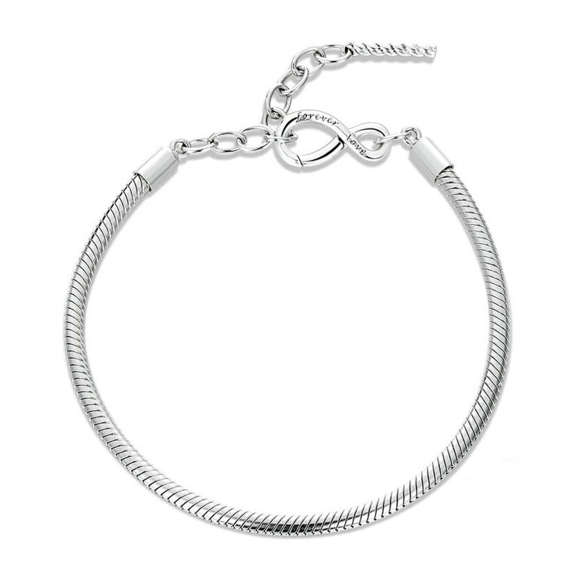 Zilveren bedelarmband met infinity-sluiting LERROSA Essentials