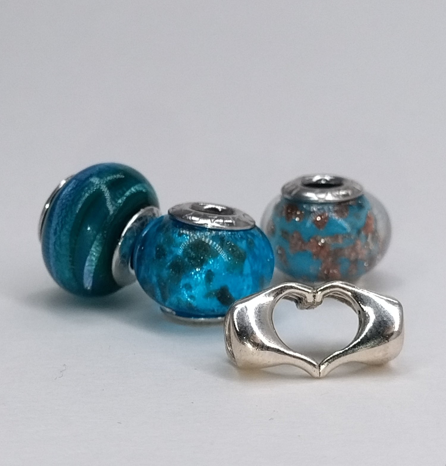 Murano bedels blauw zilver LERROSA