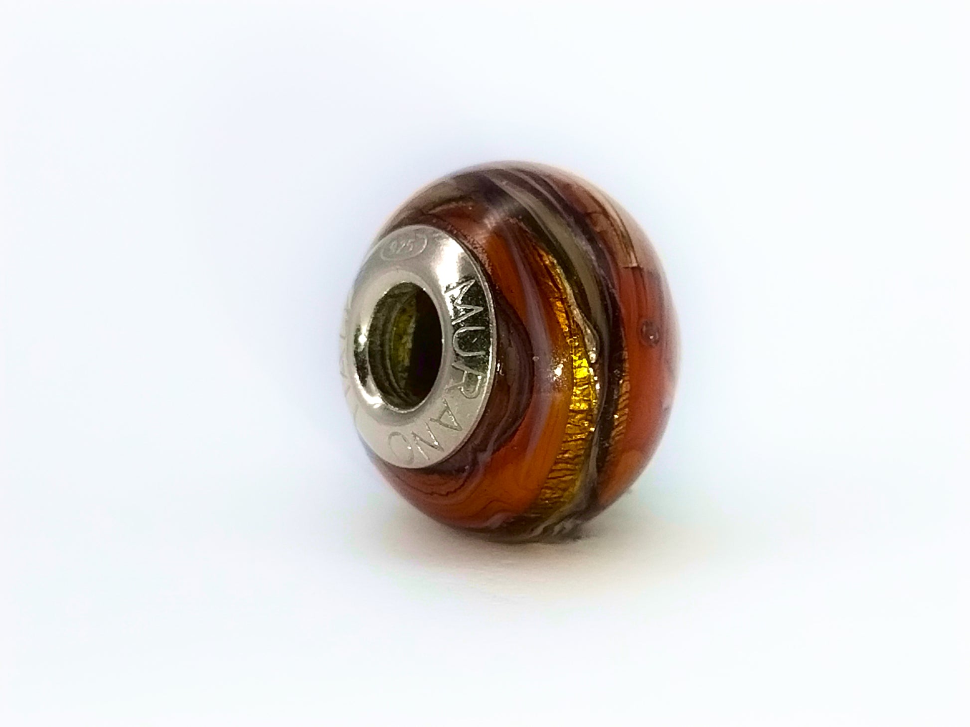 Caramello Veneziano Murano Bedel Bruin 925 Zilver Lerrosa