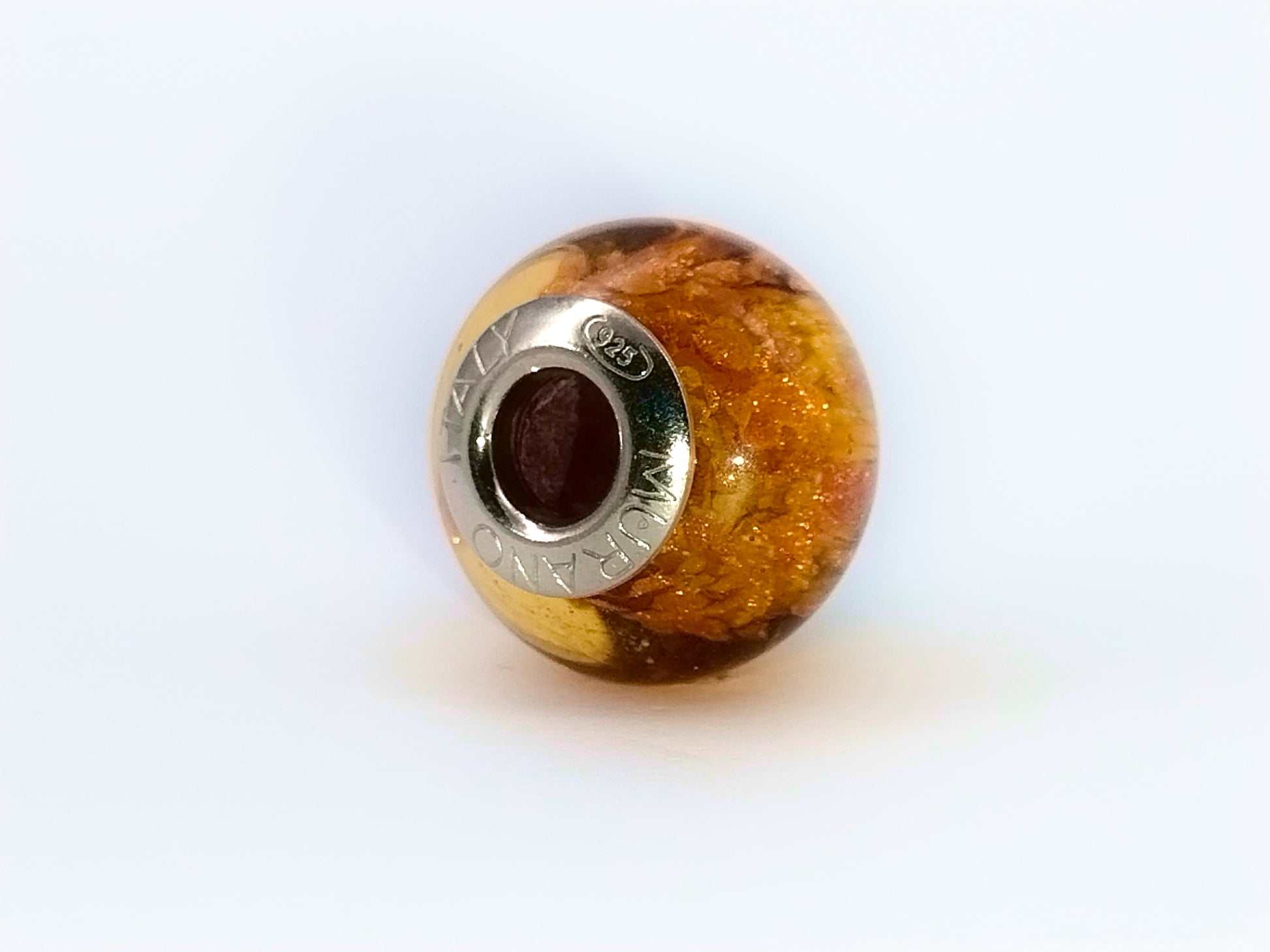 Favo di Miele Murano Bedel Amber Goudbruin 925 Zilver Lerrosa